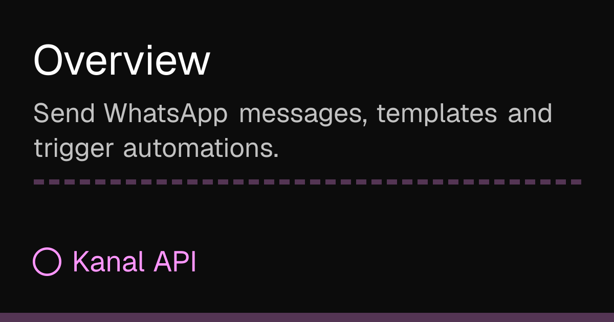 Overview — Kanal API